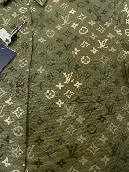 260826 New high-quality full-print workwear patchwork jacket-style shirt