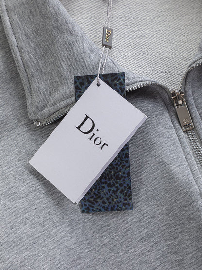260826 New high-quality embroidered V-neck zipper hoodie