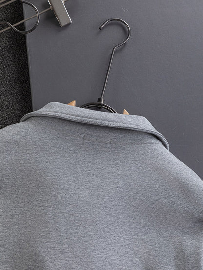 260826 New high-quality embroidered V-neck zipper hoodie