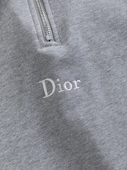 260826 New high-quality embroidered V-neck zipper hoodie