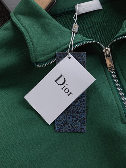 260826 New high-quality embroidered V-neck zipper hoodie