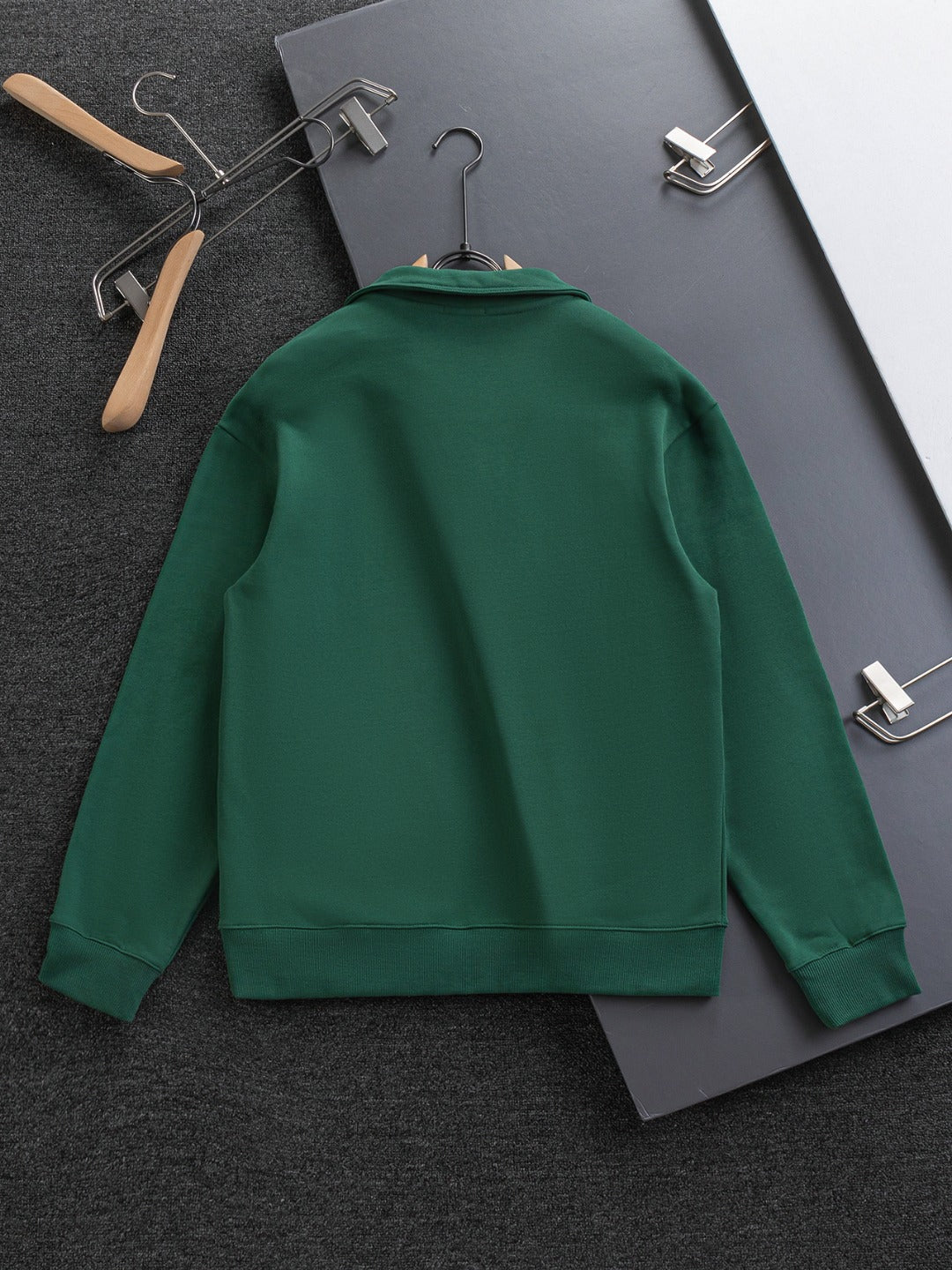 260826 New high-quality embroidered V-neck zipper hoodie