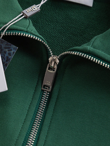260826 New high-quality embroidered V-neck zipper hoodie