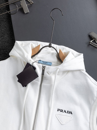260826 New high-quality zipper hooded pullover hoodie