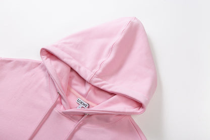 260826 New high-quality flame embroidery logo leather pouch hooded hoodie