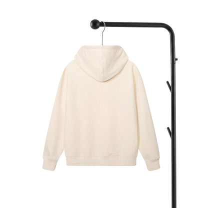260826 New high-quality flame embroidery logo leather pouch hooded hoodie