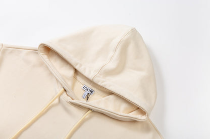 260826 New high-quality flame embroidery logo leather pouch hooded hoodie