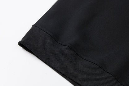 260826 New high-quality flame embroidery logo leather pouch hooded hoodie