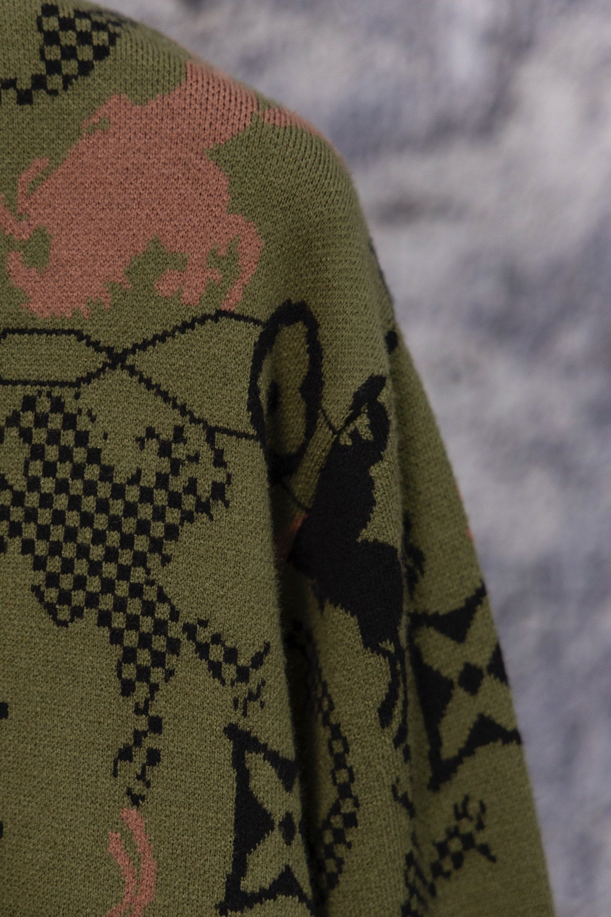 260826 New high-quality jacquard camouflage wool jacket and knitted coat