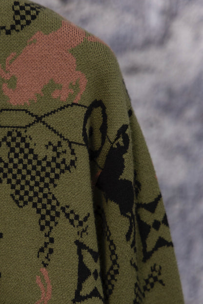 260826 New high-quality jacquard camouflage wool jacket and knitted coat