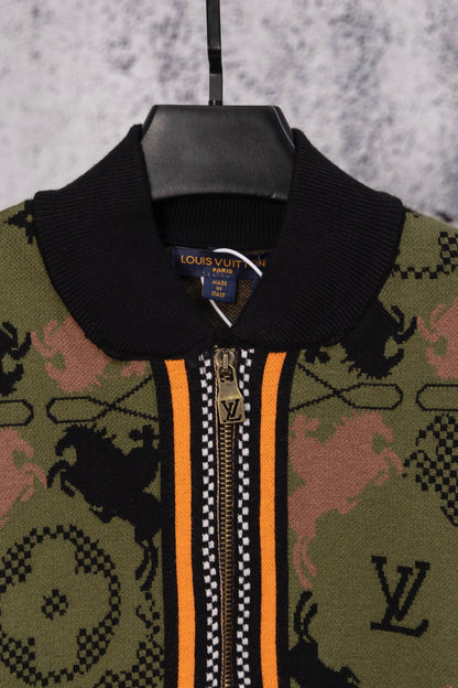 260826 New high-quality jacquard camouflage wool jacket and knitted coat