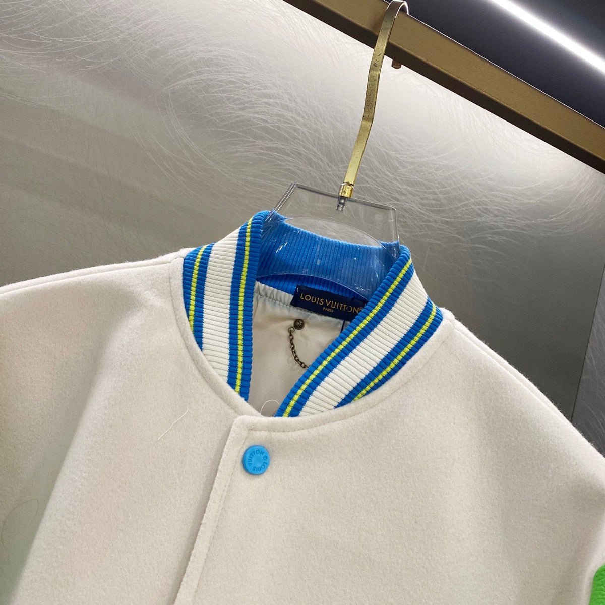 260826 New high-quality embroidered multi-color leather sleeve baseball jacket