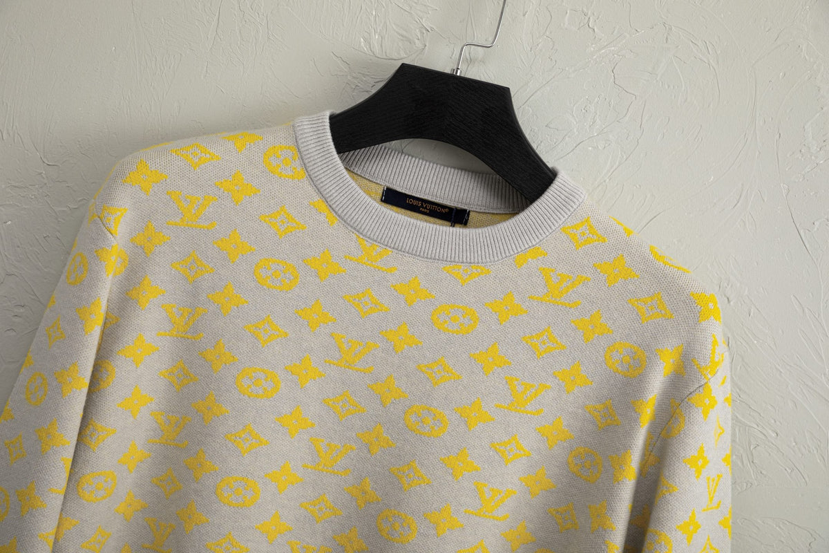 260826 New high-quality fully-printed jacquard knitted pullover round-neck sweater