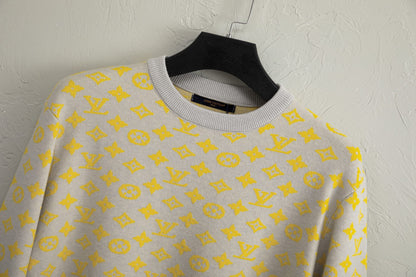 260826 New high-quality fully-printed jacquard knitted pullover round-neck sweater