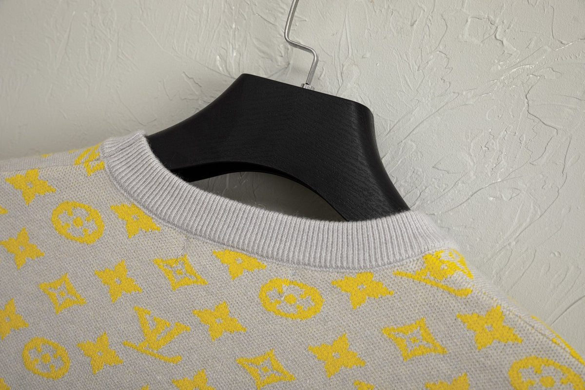 260826 New high-quality fully-printed jacquard knitted pullover round-neck sweater