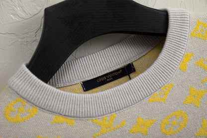 260826 New high-quality fully-printed jacquard knitted pullover round-neck sweater