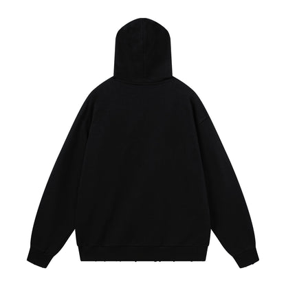 260826 New high-quality disordered letter tape hoodie shirt