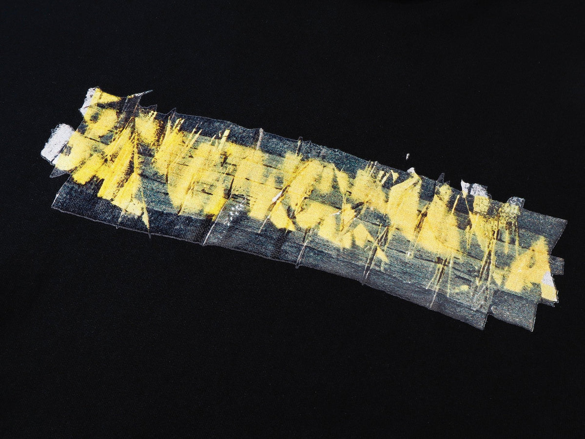 260826 New high-quality disordered letter tape hoodie shirt