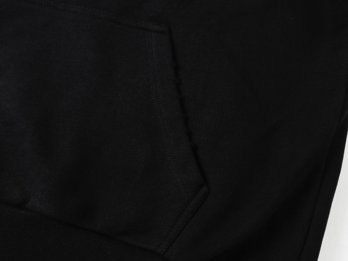 260826 New high-quality disordered letter tape hoodie shirt