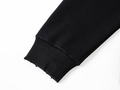 260826 New high-quality disordered letter tape hoodie shirt
