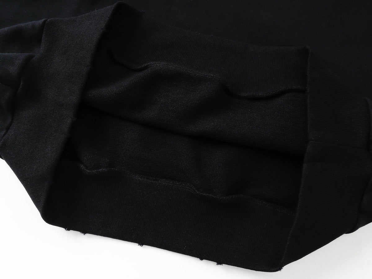 260826 New high-quality disordered letter tape hoodie shirt