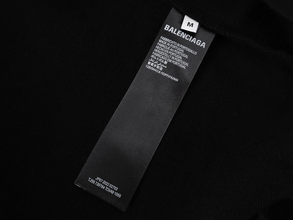 260826 New high-quality disordered letter tape hoodie shirt