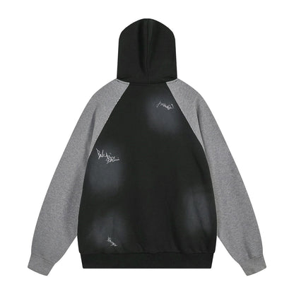 260826 New high-quality heavyweight signature patch zipped hoodie
