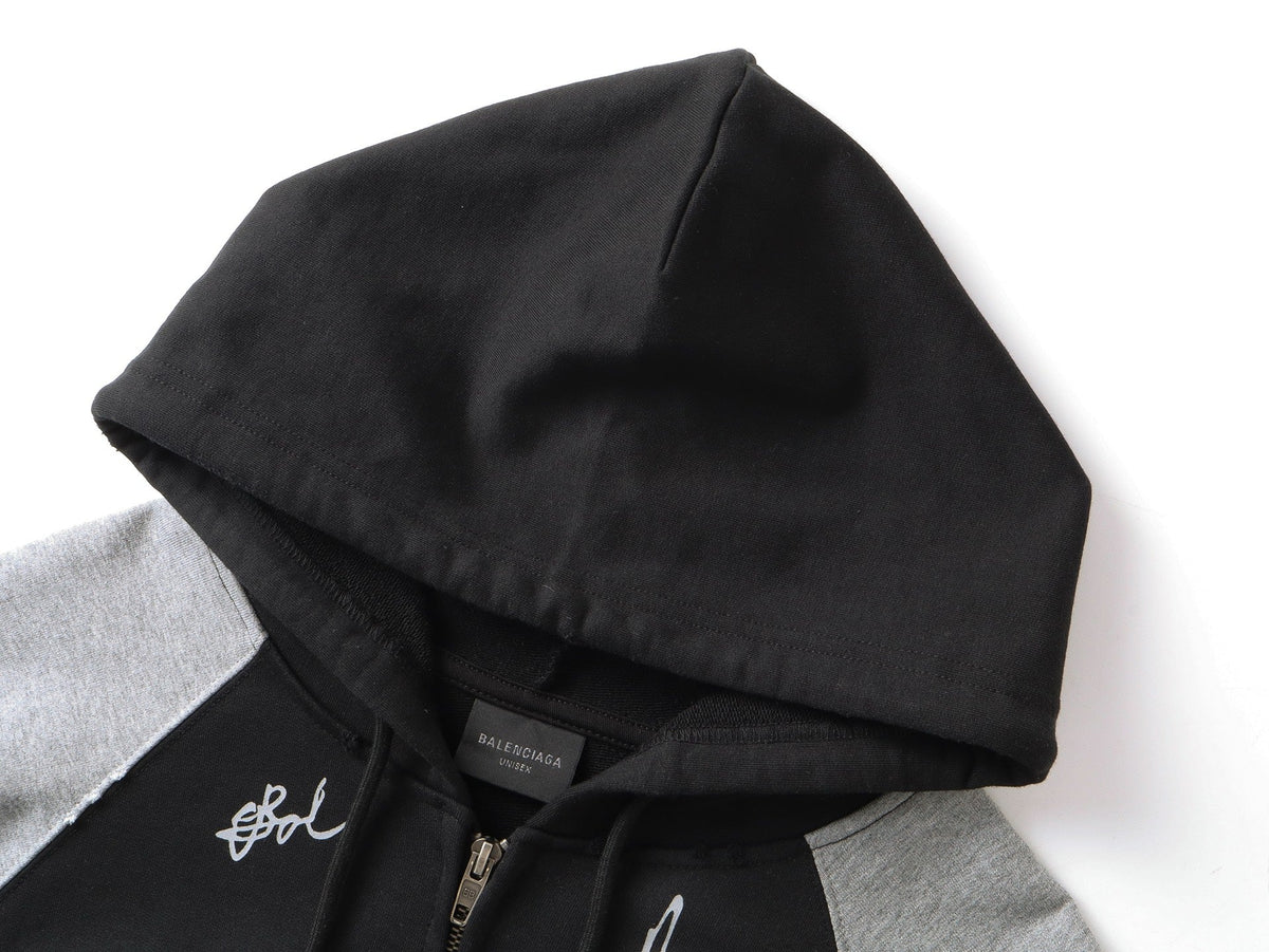 260826 New high-quality heavyweight signature patch zipped hoodie