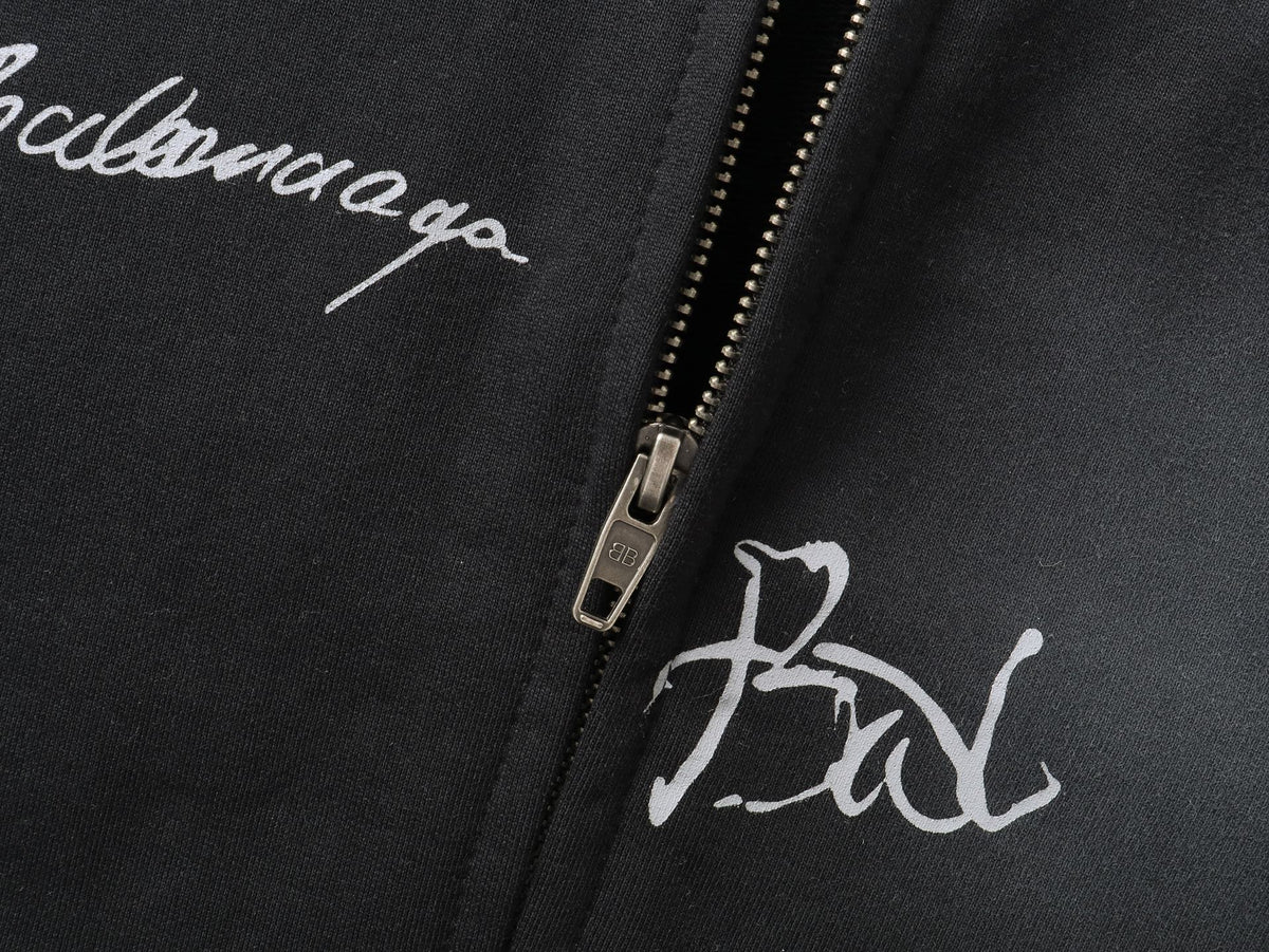 260826 New high-quality heavyweight signature patch zipped hoodie