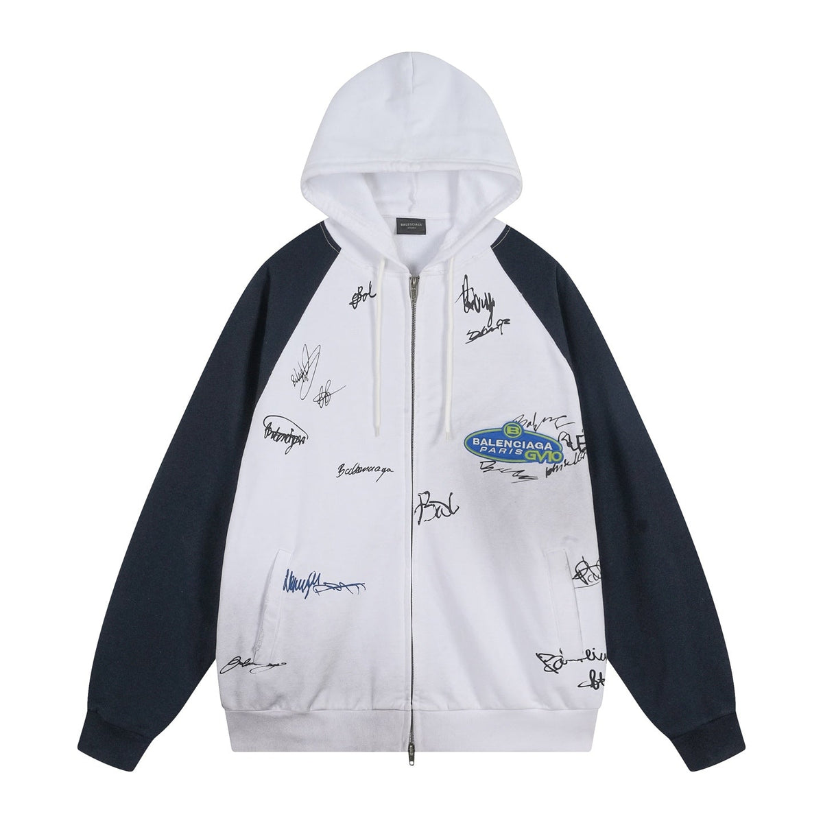 260826 New high-quality heavyweight signature patch zipped hoodie
