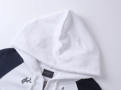 260826 New high-quality heavyweight signature patch zipped hoodie