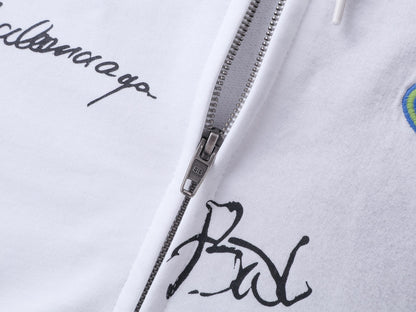 260826 New high-quality heavyweight signature patch zipped hoodie