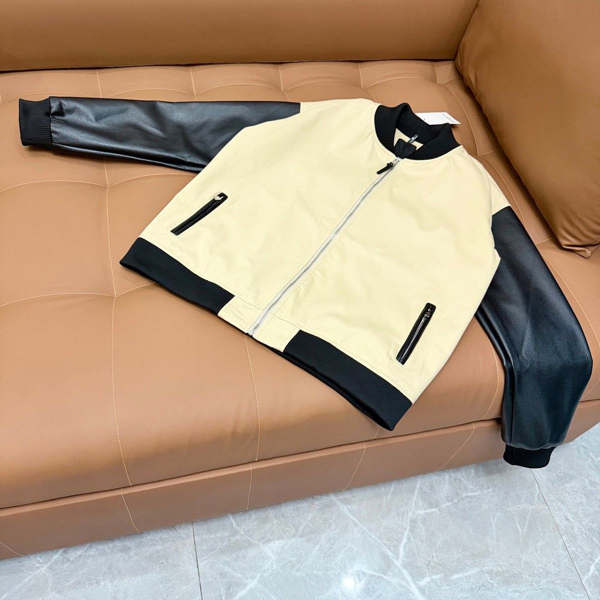 260826 New high-quality color-matched patchwork baseball jacket