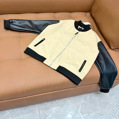 260826 New high-quality color-matched patchwork baseball jacket