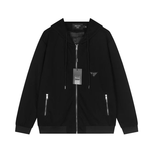 260901 New high-quality letter-shaped oval logo hooded sweatshirt jacket