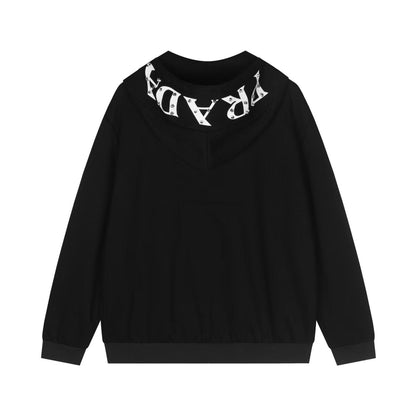 260901 New high-quality letter-shaped oval logo hooded sweatshirt jacket