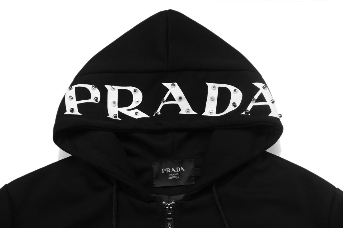260901 New high-quality letter-shaped oval logo hooded sweatshirt jacket