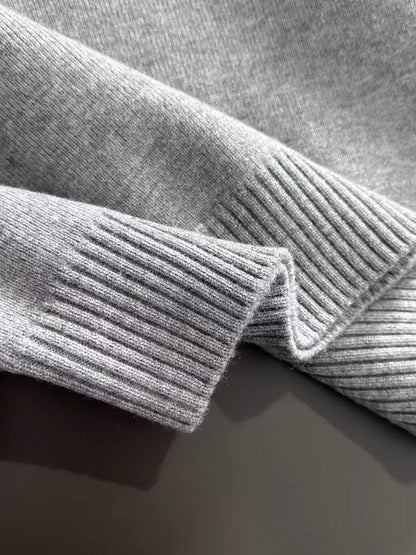 260901 New high-quality exclusive wool blend fabric patchwork color-matched sweater