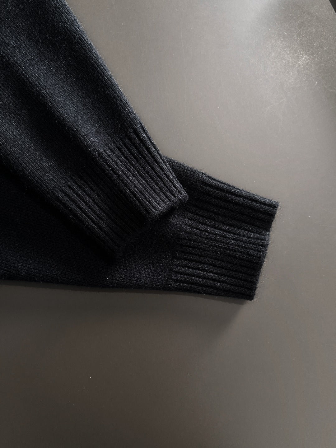 260901 New high-quality exclusive wool blend fabric patchwork color-matched sweater
