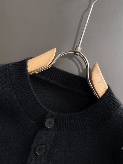 260901 New high-quality exclusive wool blend fabric patchwork color-matched sweater