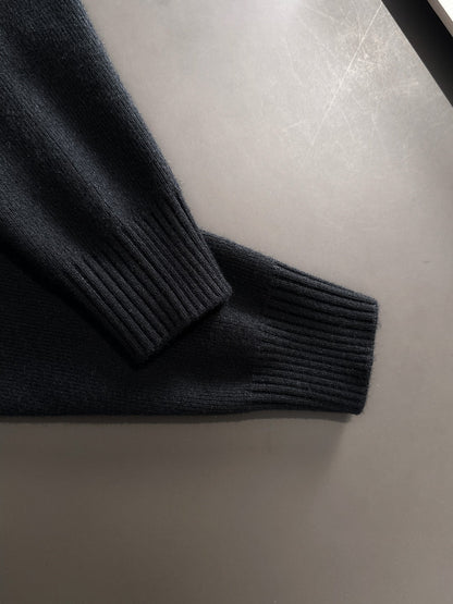 260901 New high-quality exclusive wool blend fabric patchwork color-matched sweater