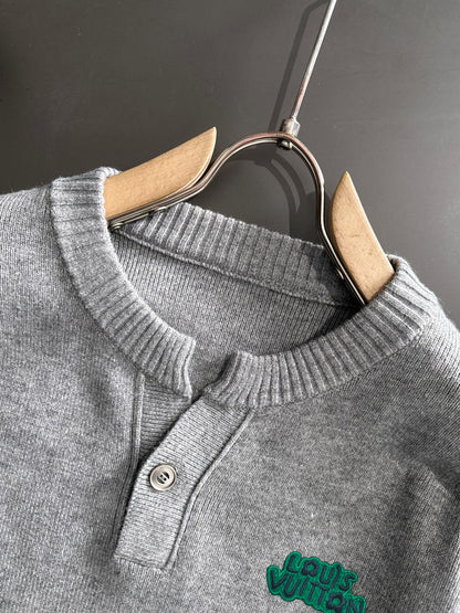 260901 New high-quality exclusive wool blend fabric patchwork color-matched sweater