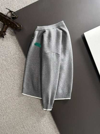 260901 New high-quality exclusive wool blend fabric patchwork color-matched sweater