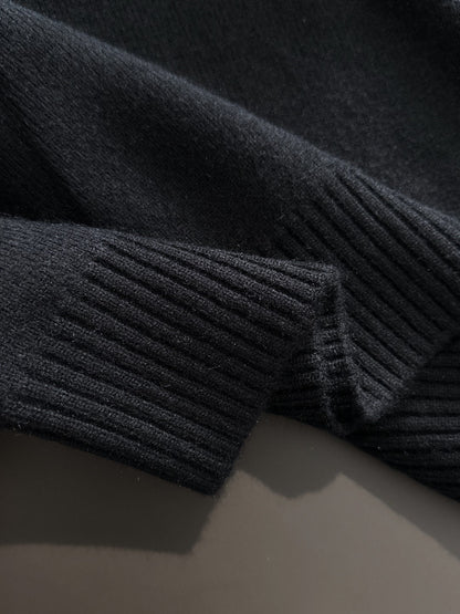 260901 New high-quality exclusive wool blend fabric patchwork color-matched sweater