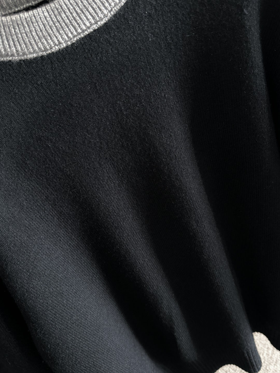 260901 New high-quality exclusive wool blend fabric patchwork color-matched sweater