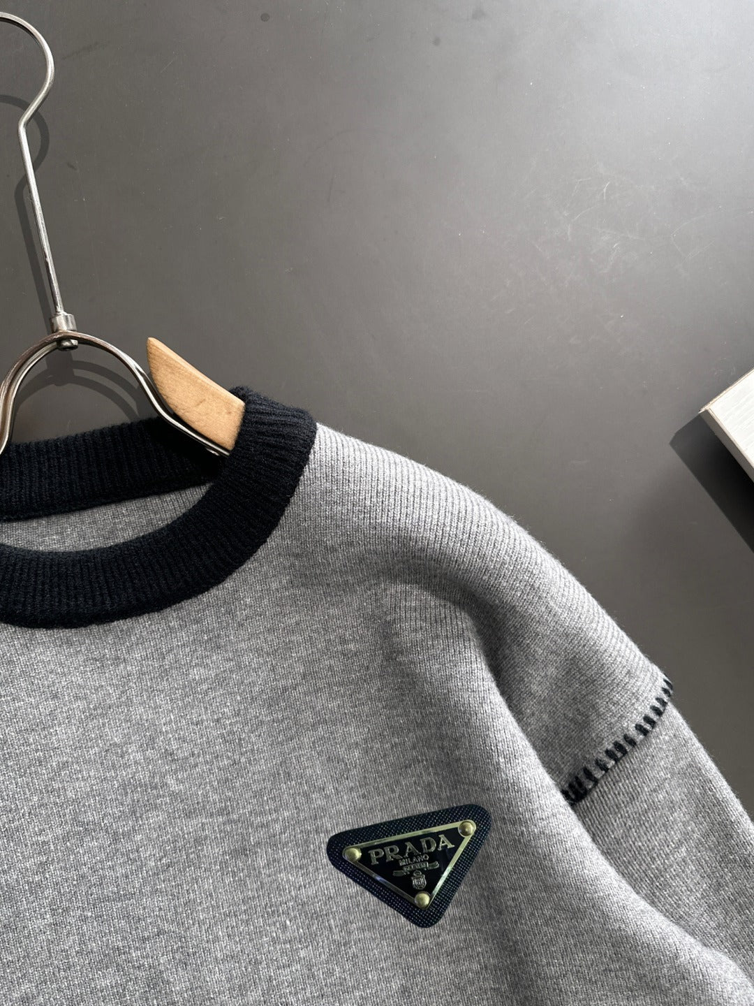 260901 New high-quality exclusive wool blend fabric patchwork color-matched sweater