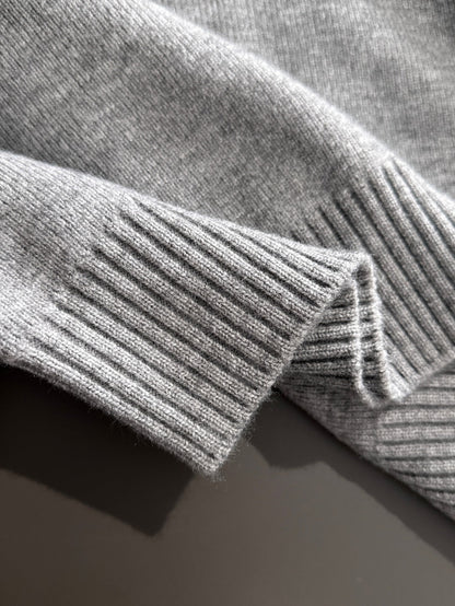 260901 New high-quality exclusive wool blend fabric patchwork color-matched sweater
