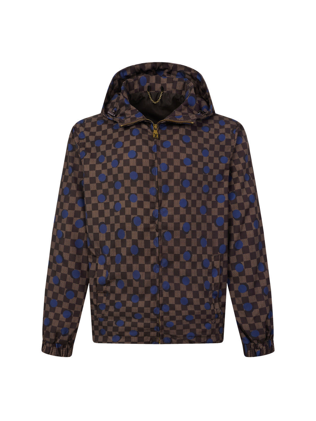 260901 New high-quality checkered polka dot hooded coat