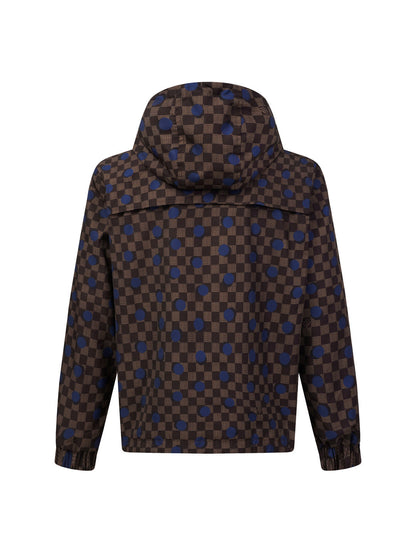260901 New high-quality checkered polka dot hooded coat