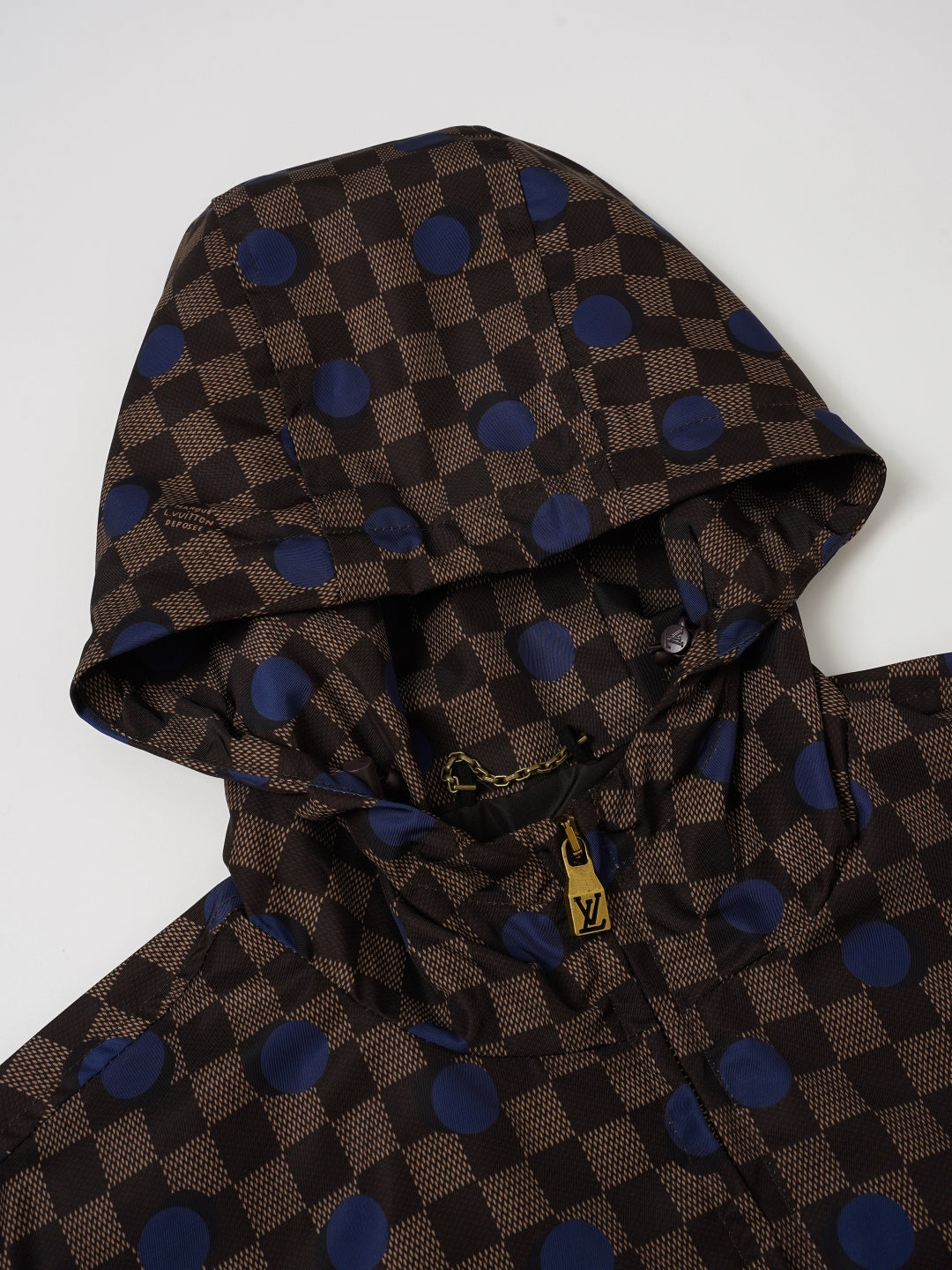 260901 New high-quality checkered polka dot hooded coat